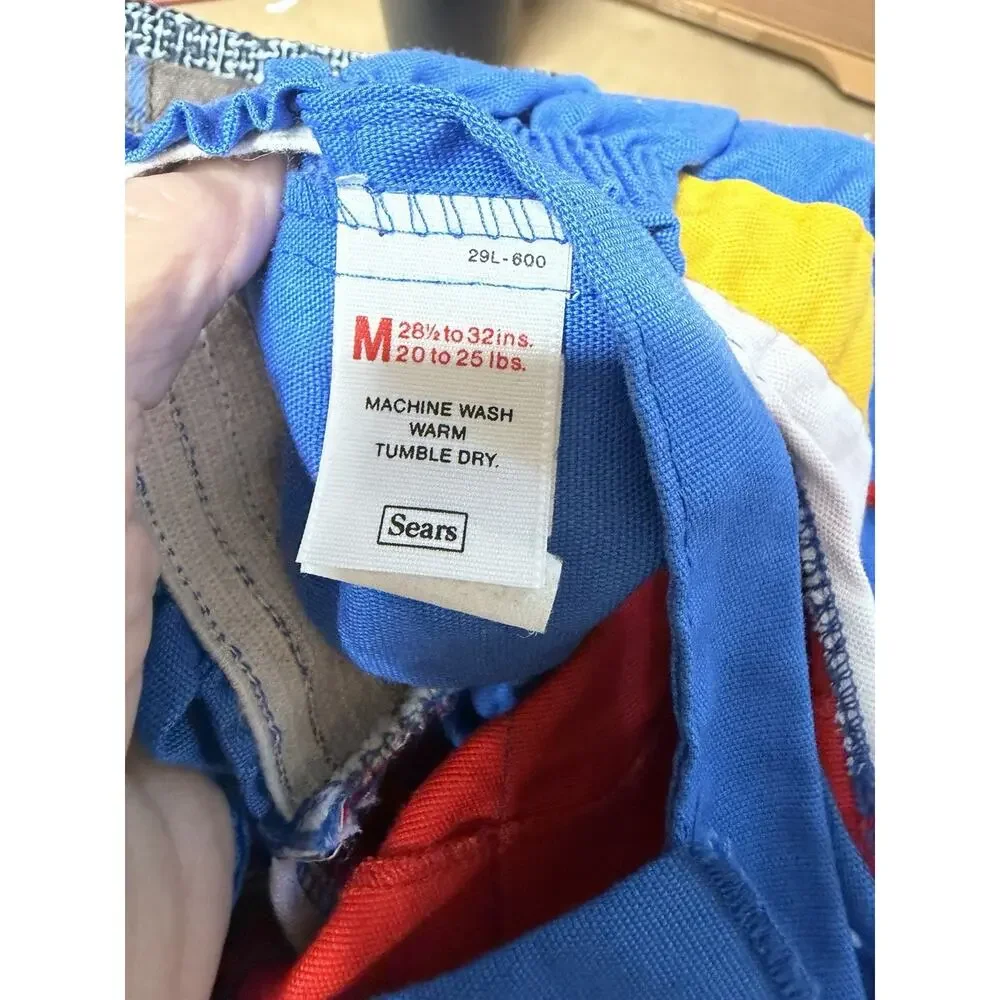 Vintage Sears Toddler Romper Shortall Sz M 20-25 Lbs 18-24 Mos. Color Block USA